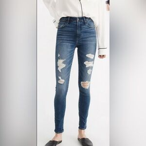 NWOT A&Fitch | harper low rise ankle jeans size 26 distressed medium wash